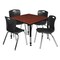 Regency Tables > Height Adjustable > Square Table & Chair Sets, 30 W, 30 L, 23-35 H, Cherry TB4242CHAPBK40BK - alternate 1